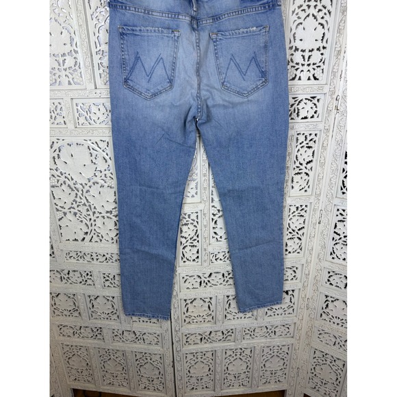 Mother Superior The Flirt Fray Light Wash Jeans 30 Distressed Skinny Straight - Picture 6 of 9